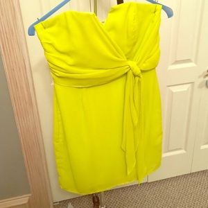 Neon yellow cocktail dress